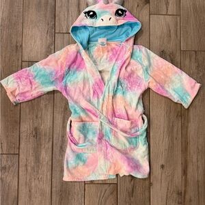 Kids Tie-Dye Unicorn Hooded Pajama/pool Robe